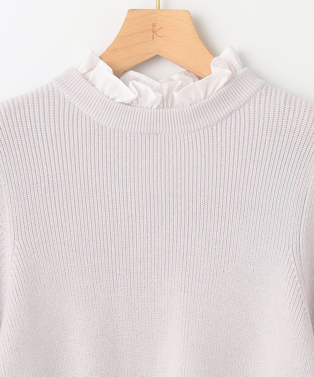 組曲 L 【WEB限定】襟付き片畔ニットプルオーバー 