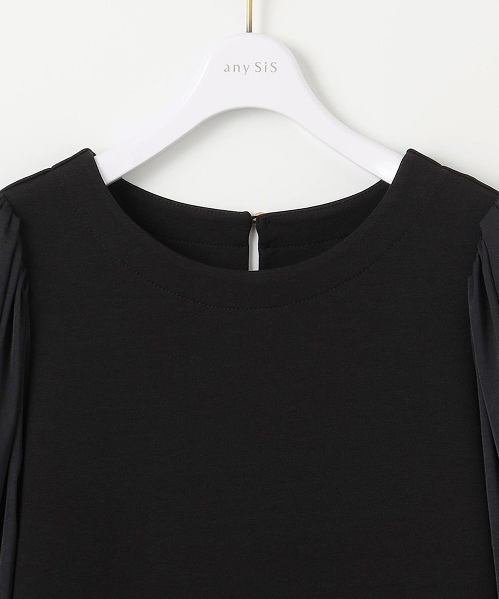 ANY SIS 【洗える】サテンコンビダンボール ワンピース 