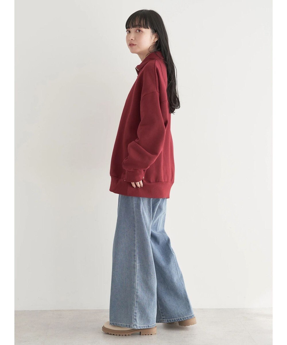 earth music&ecology ハーフジップロゴチュニック 