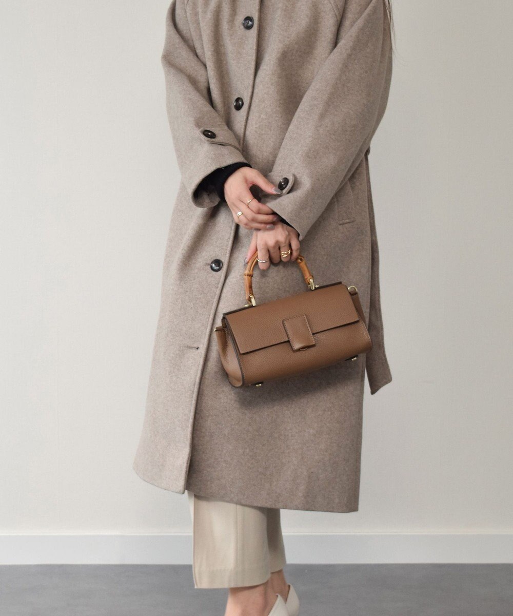 INTER-CHAUSSURES 【LORISTELLA】バンブーハンドルレザーハンドバッグ 