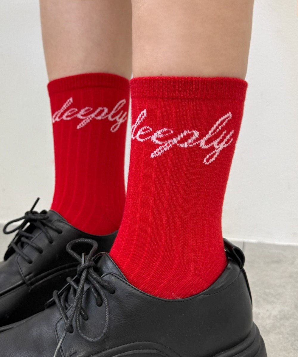 WEGO メッセージロゴソックス 