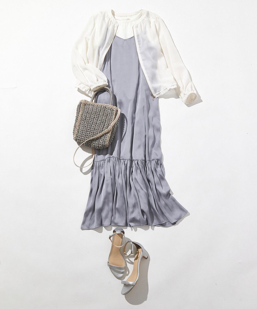 ANY SIS 【貴島明日香さんコラボ・3点セット】メッシュ ニット×キャミ ワンピース 