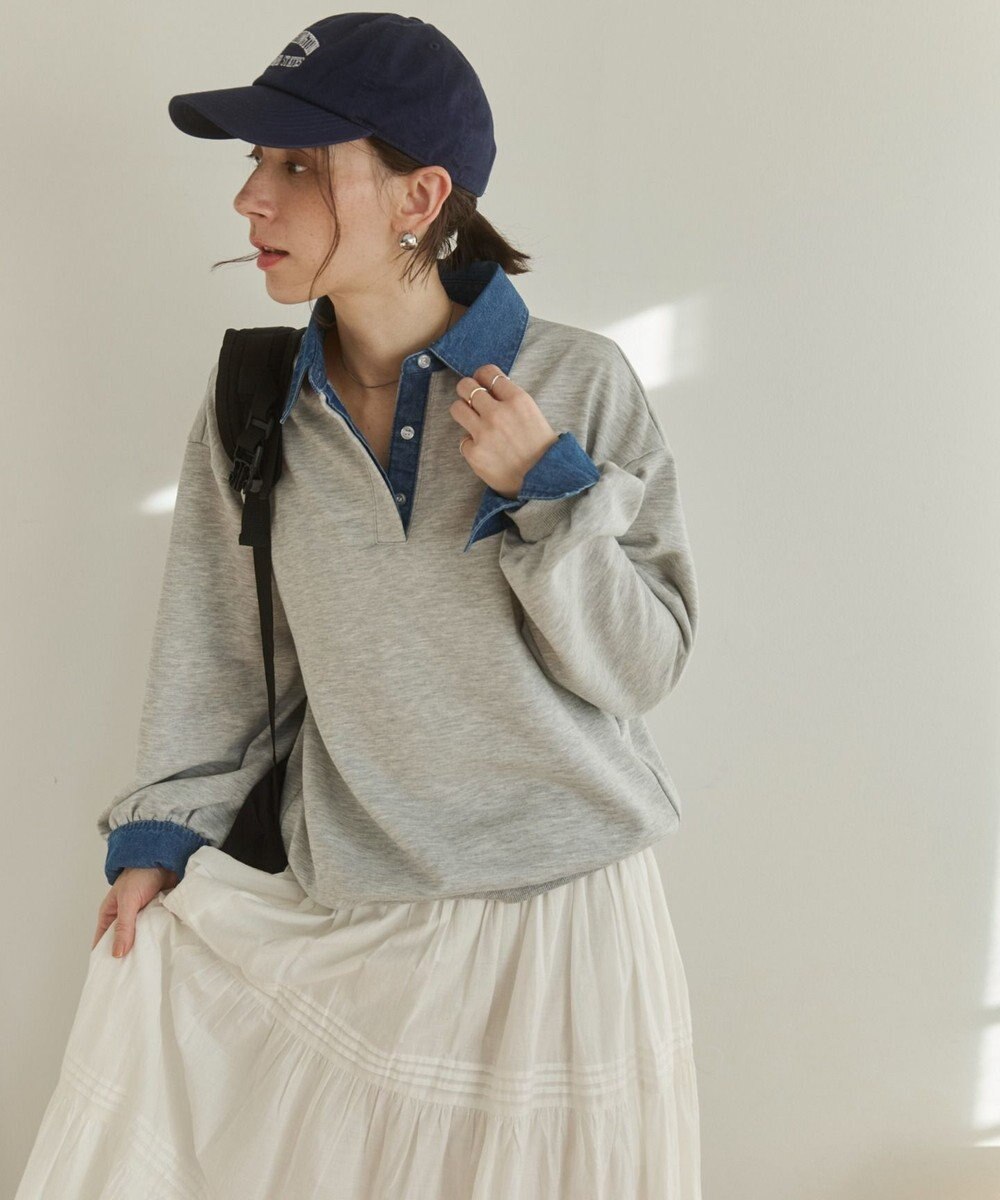 WEGO 【ANGIE VINTAGE】デニム襟スウェット 