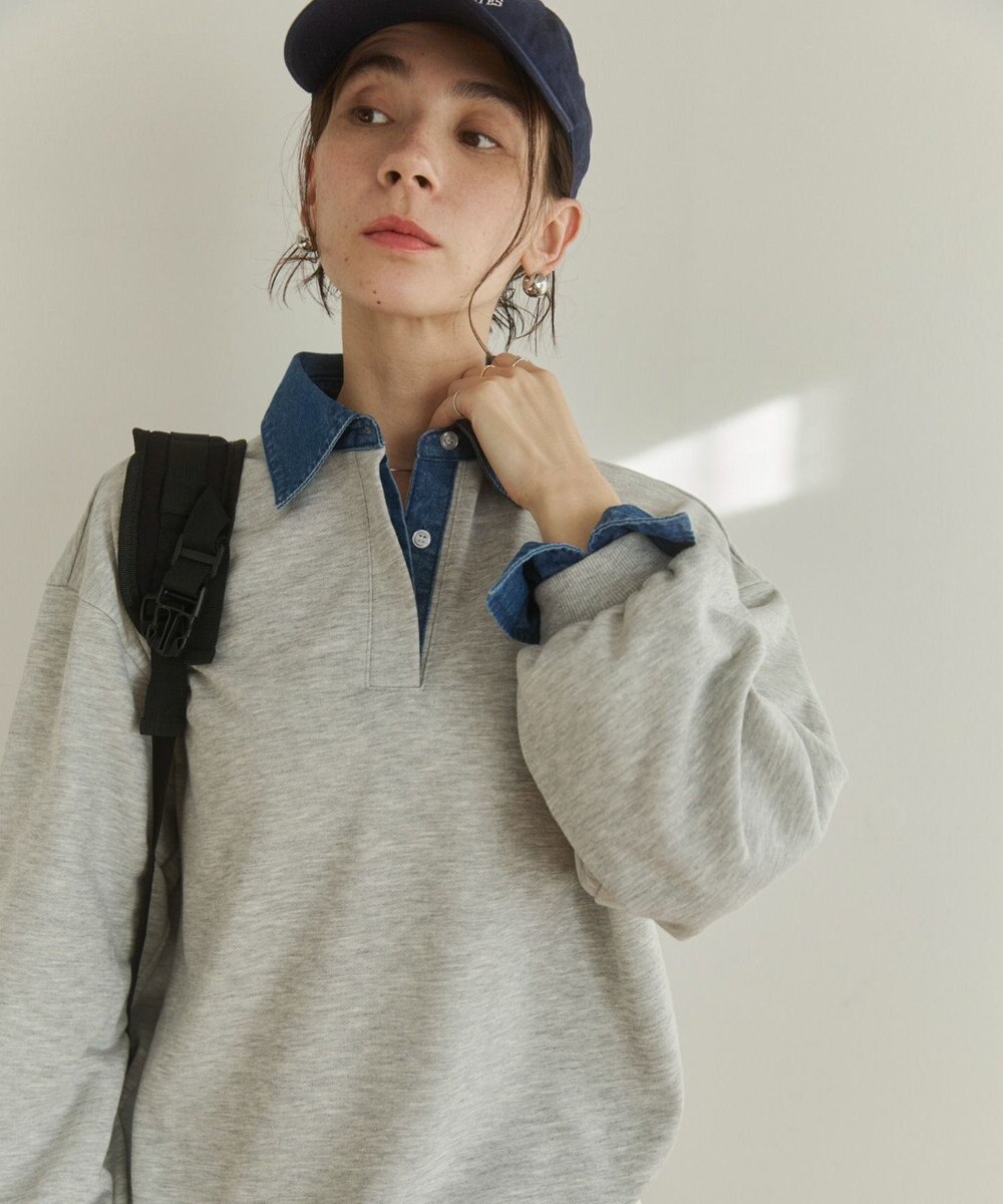 WEGO 【ANGIE VINTAGE】デニム襟スウェット 