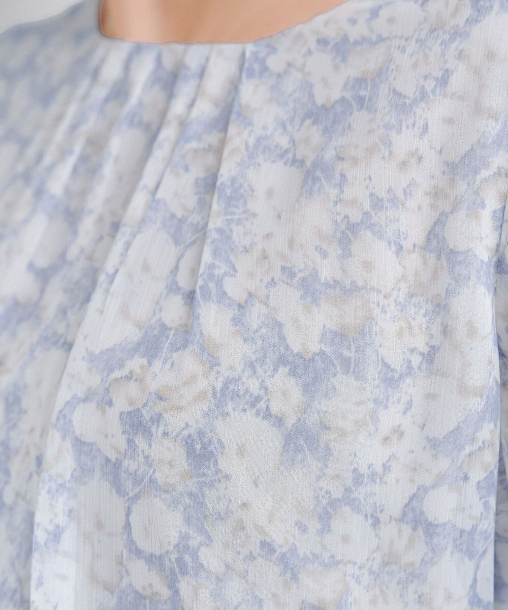 Tiaclasse L 水彩花柄シフォンブラウス 