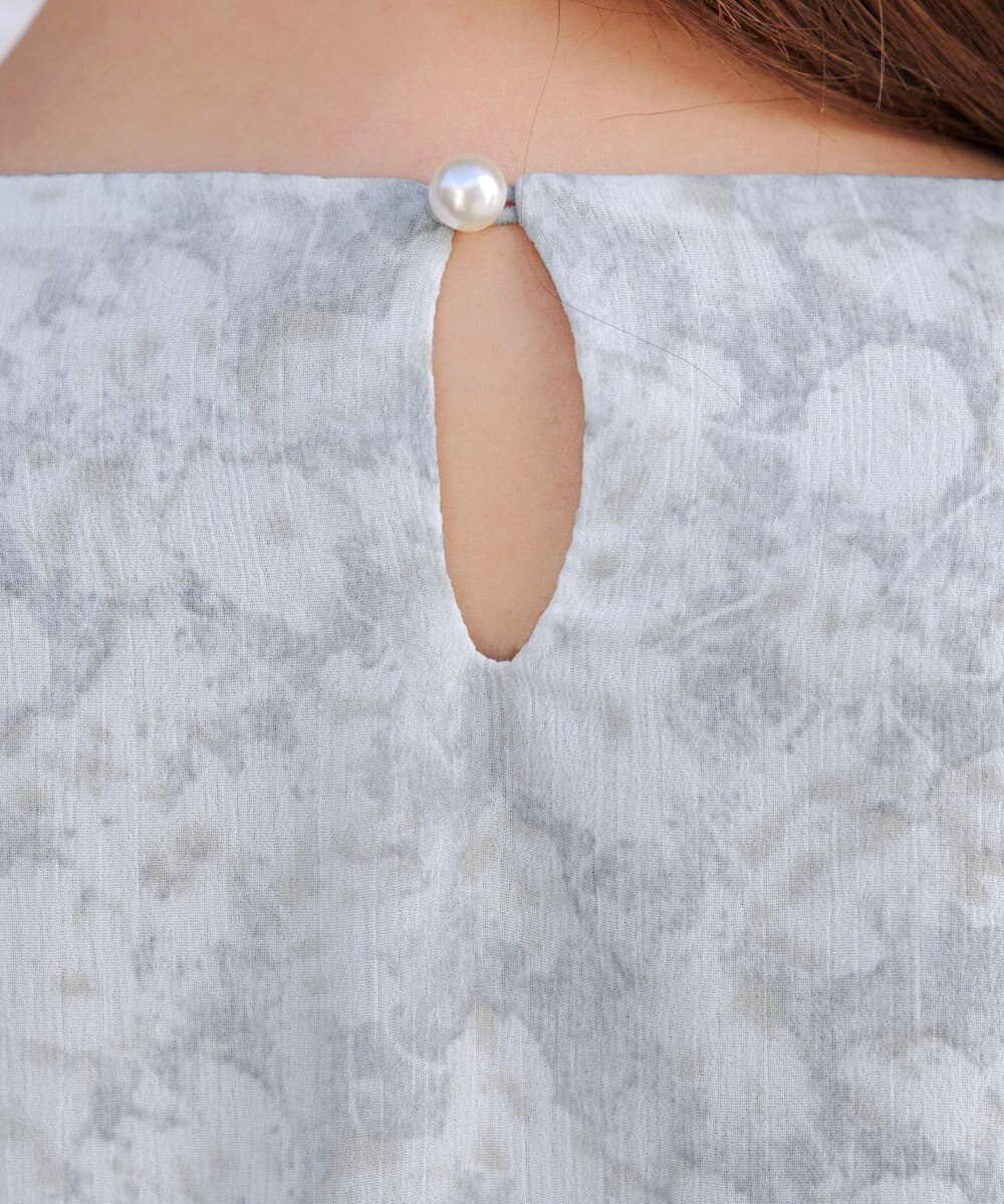 Tiaclasse L 水彩花柄シフォンブラウス 