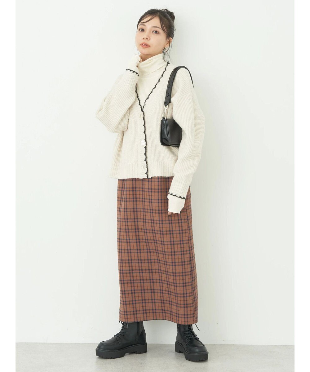 earth music&ecology スカラップニットカーディガン 