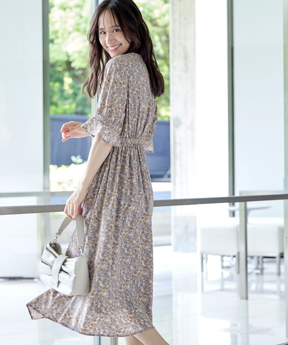 Tiaclasse 【洗える】キャンディースリーブ花柄ワンピース 