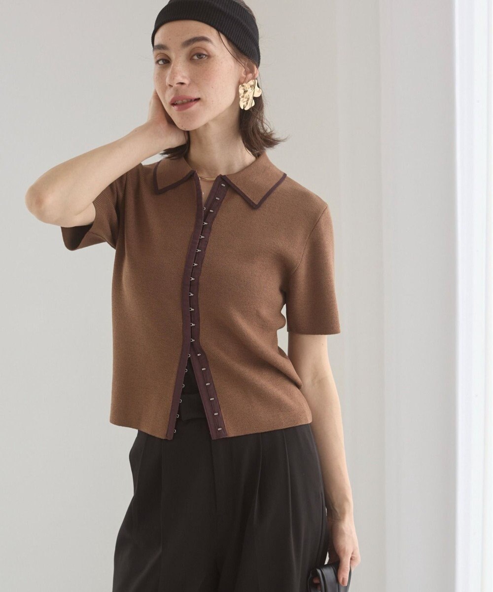 WEGO 【ANGIE VINTAGE/サマーニット】フロントホックポロニット 