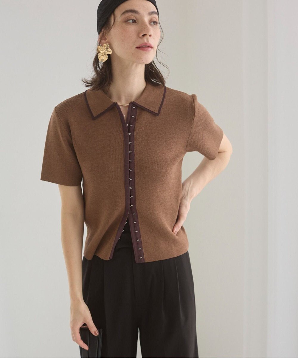 WEGO 【ANGIE VINTAGE/サマーニット】フロントホックポロニット 