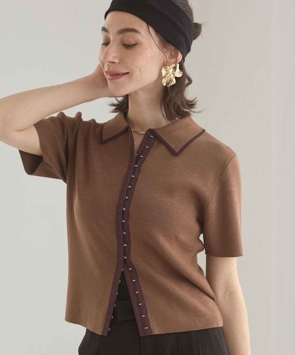 WEGO 【ANGIE VINTAGE/サマーニット】フロントホックポロニット 