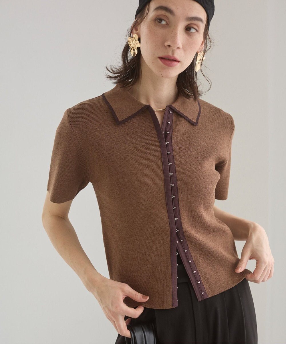 WEGO 【ANGIE VINTAGE/サマーニット】フロントホックポロニット 