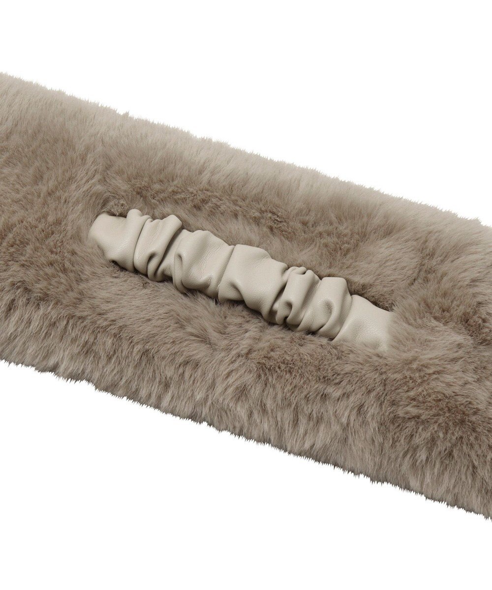 MOONBAT FURLA フェイクファーくしゅくしゅリボンマフラー 