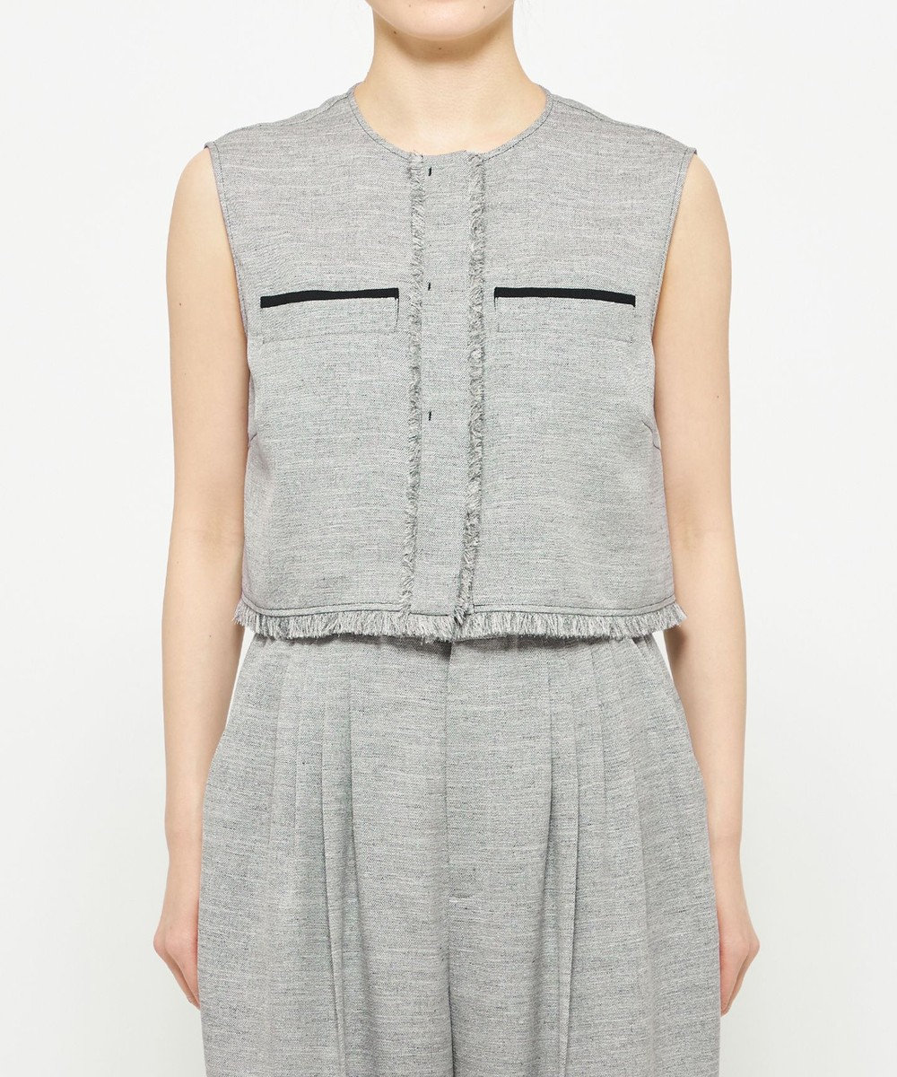 uncrave リネンライクツイル ジレブラウス 