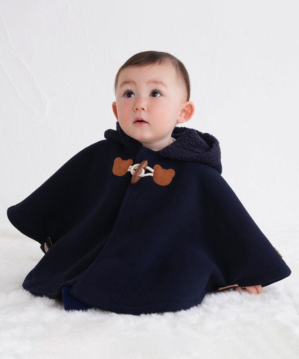 MIKI HOUSE HOT BISCUITS お耳付きボアフリース ダッフルマントギフトセット【BOX付き】 