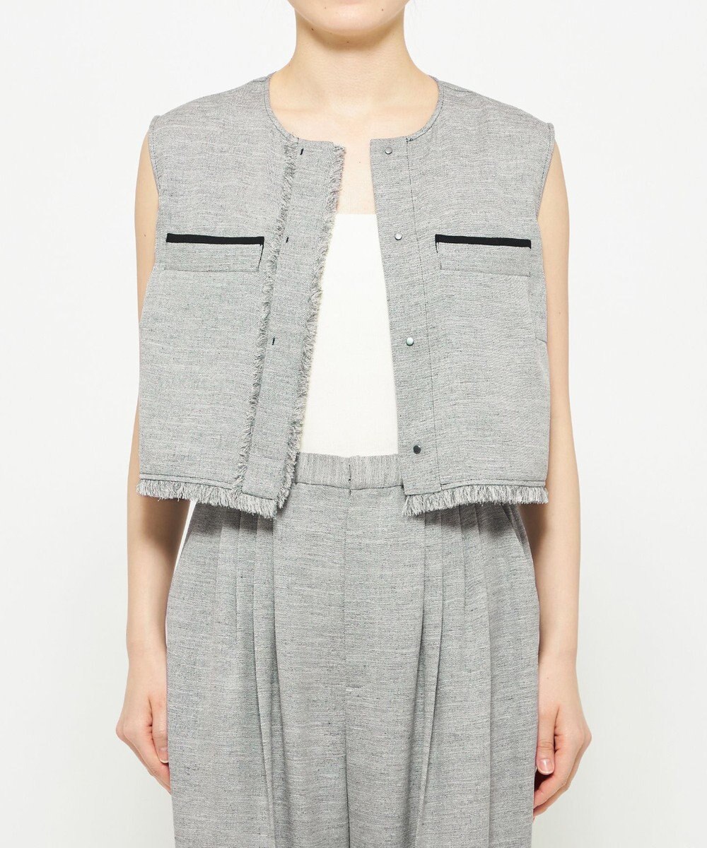 uncrave リネンライクツイル ジレブラウス 