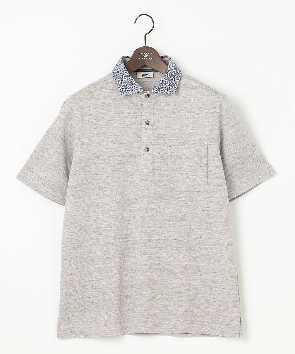 JOSEPH ABBOUD 【吸水速乾】リネンハニカム ポロシャツ 