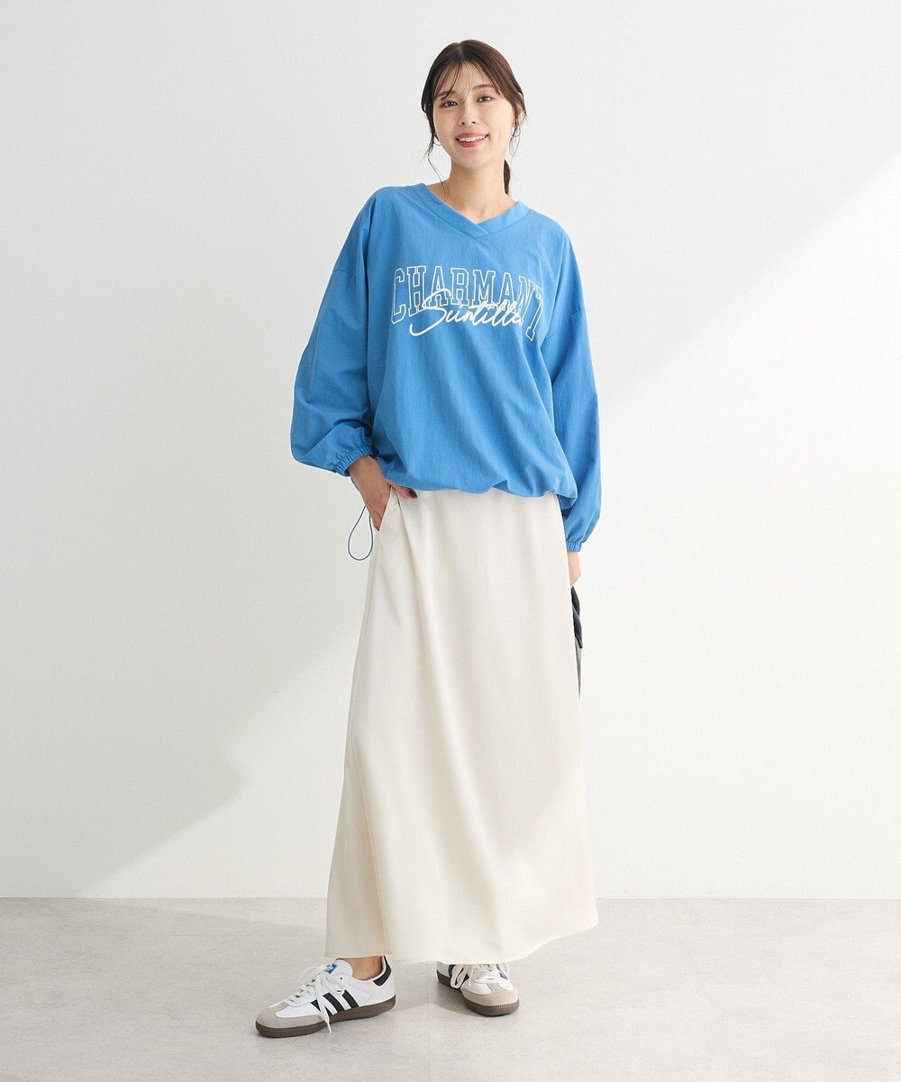 Green Parks ナイロンロゴＶネックプルオーバー 