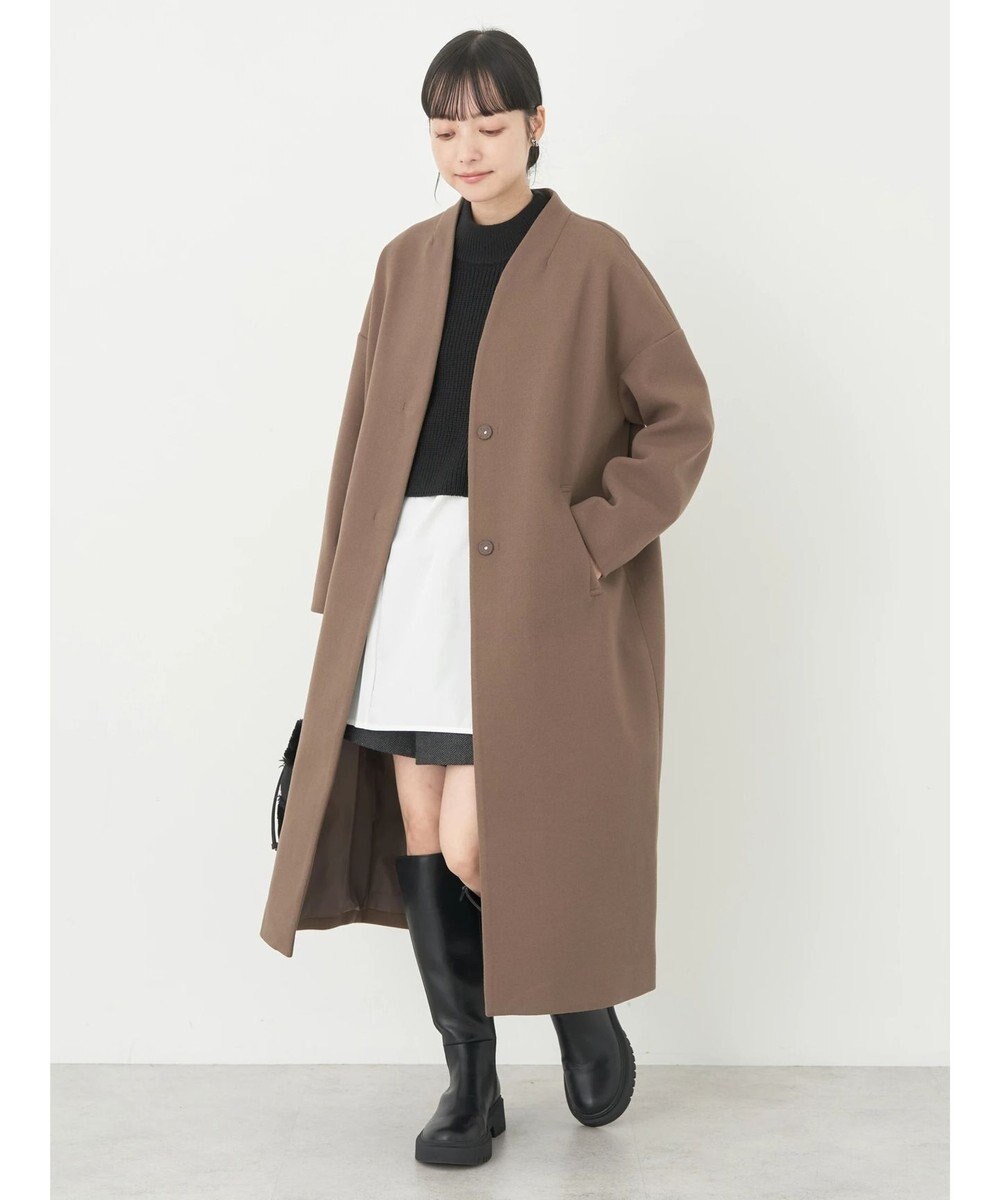 earth music&ecology Ｖネックノーカラーコート 