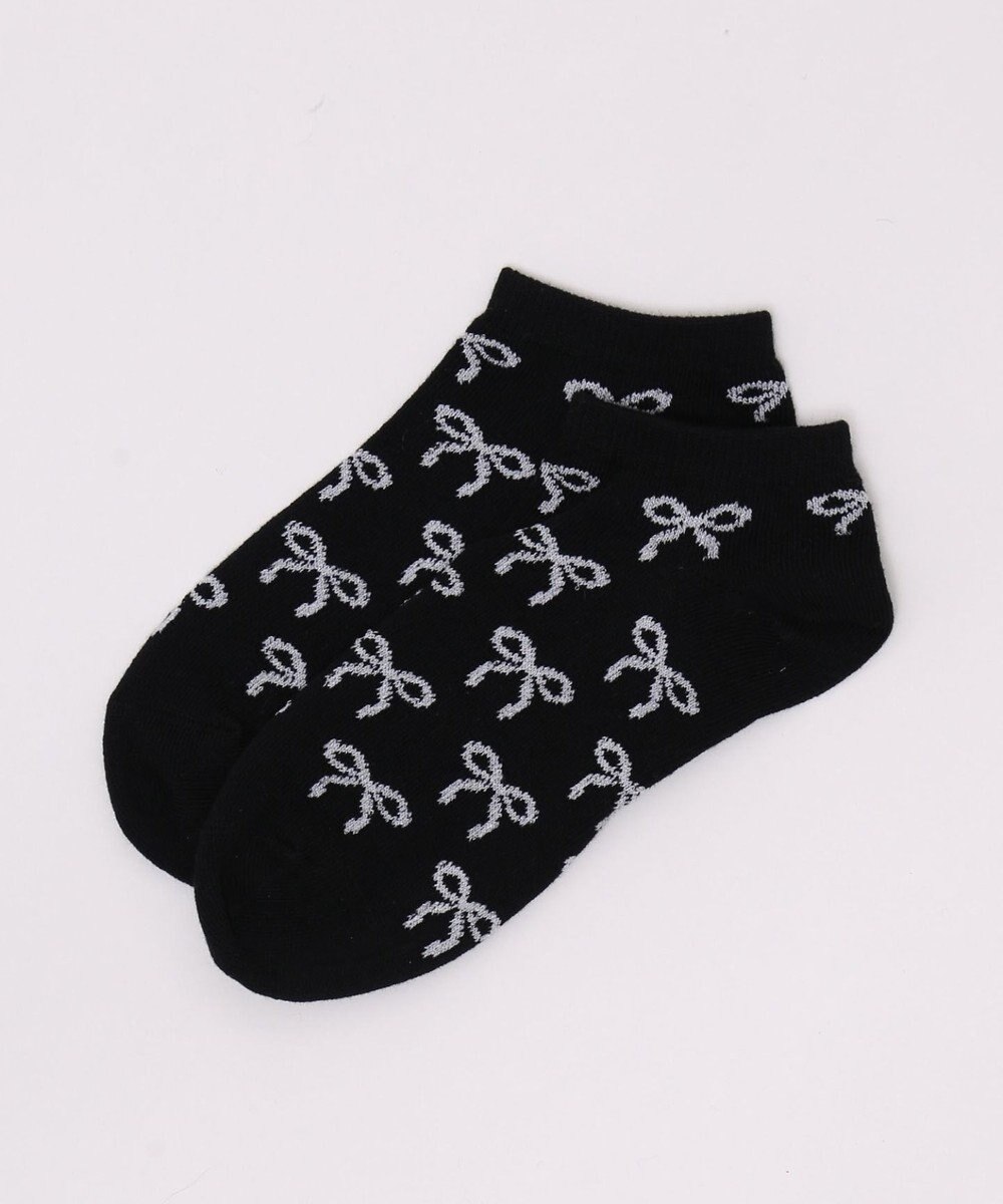 WEGO リボン総柄ショートソックス 