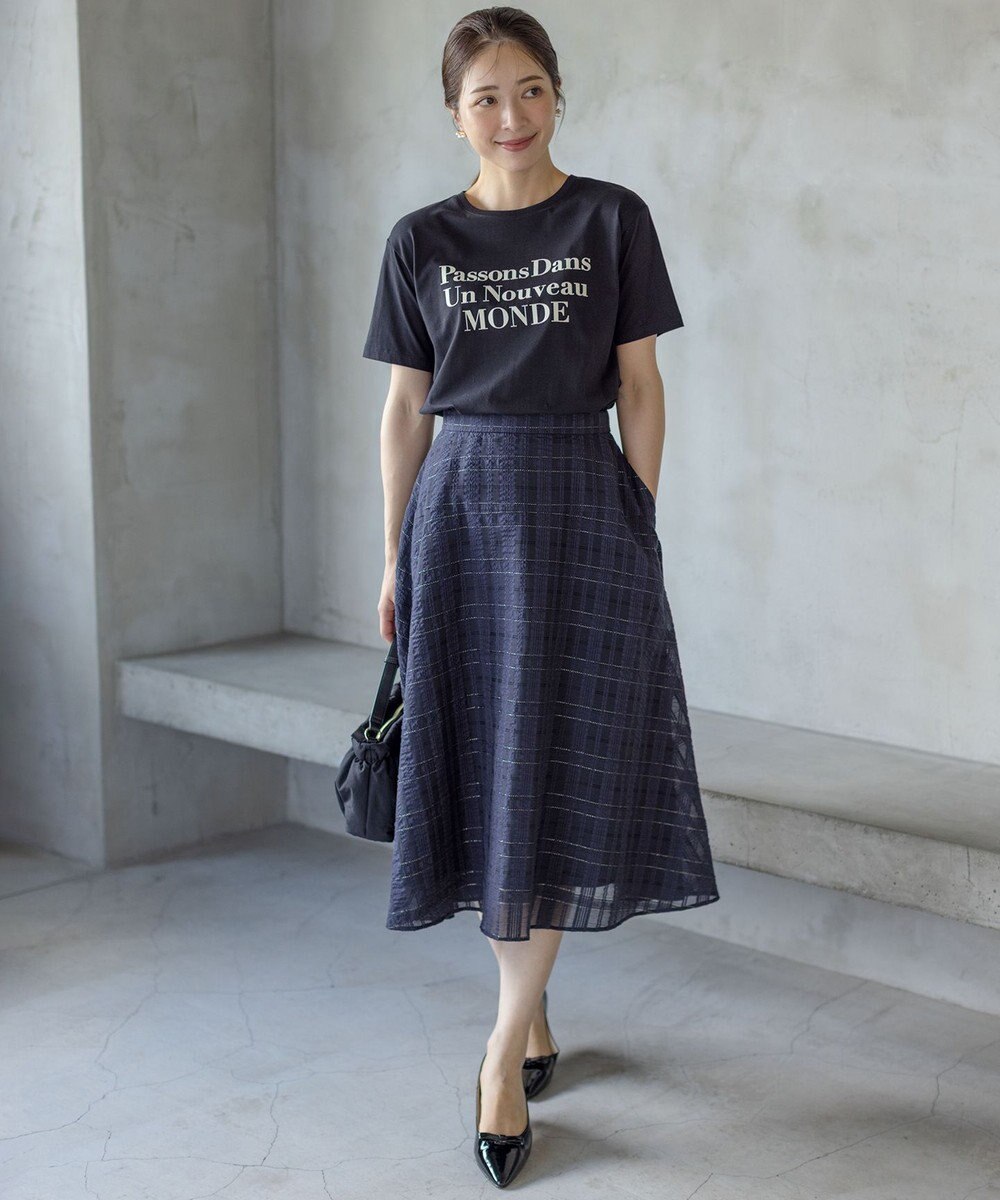 組曲 S 【綿100％】フロッキープリント Ｔシャツ 