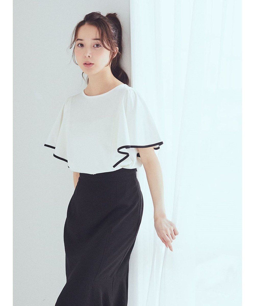 earth music&ecology パイピングフレアスリーブカットソー 