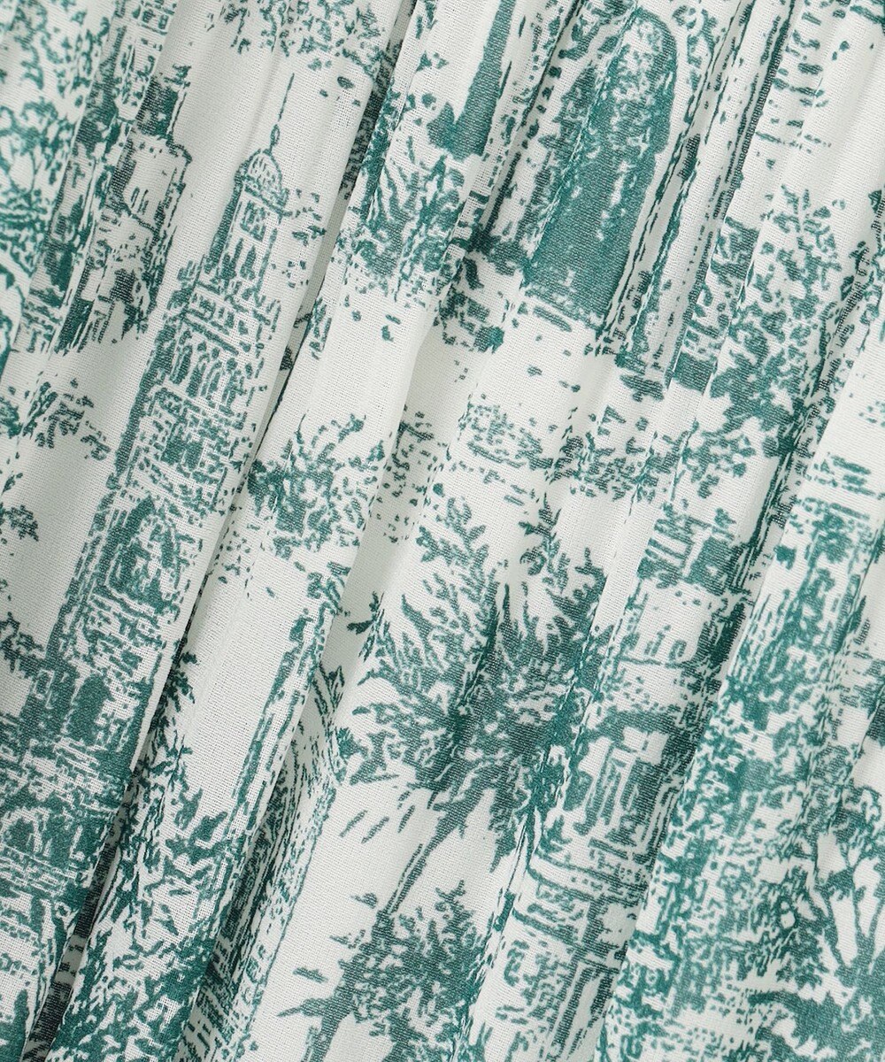 自由区 【カタログ掲載・洗える】ランドスケーププリント スカート 