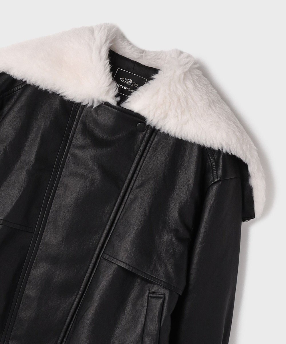 GRACE CONTINENTAL フェイクレザーボンバージャケット 