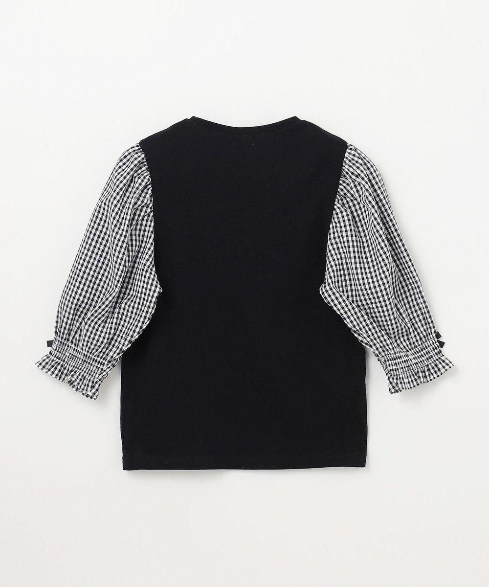 ANY KIDS 袖ギンガム 七分袖 Tシャツ 