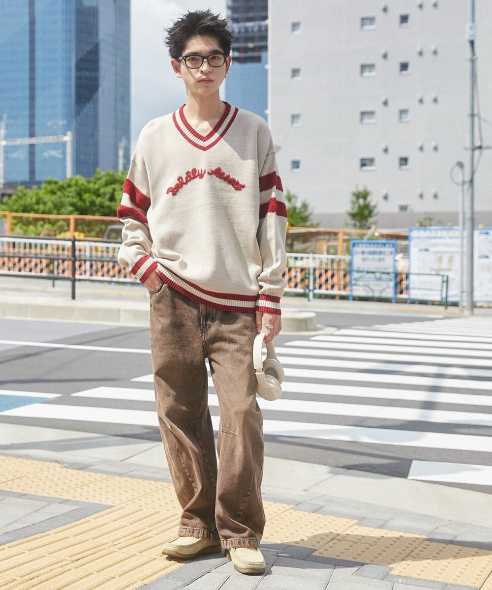 WEGO ラインチルデンニットプルオーバー 