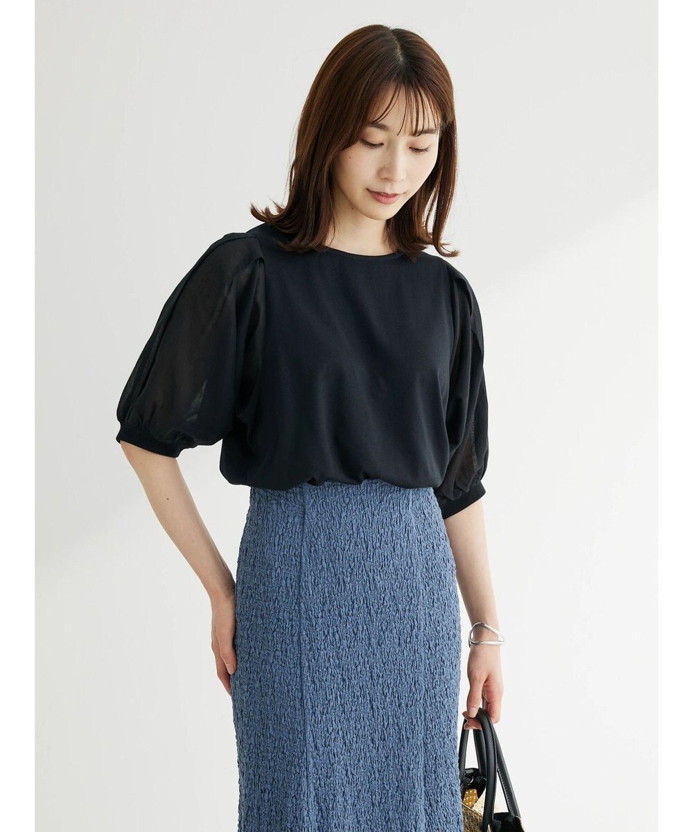 Green Parks 袖シアードッキング５分袖カットプルオーバー 