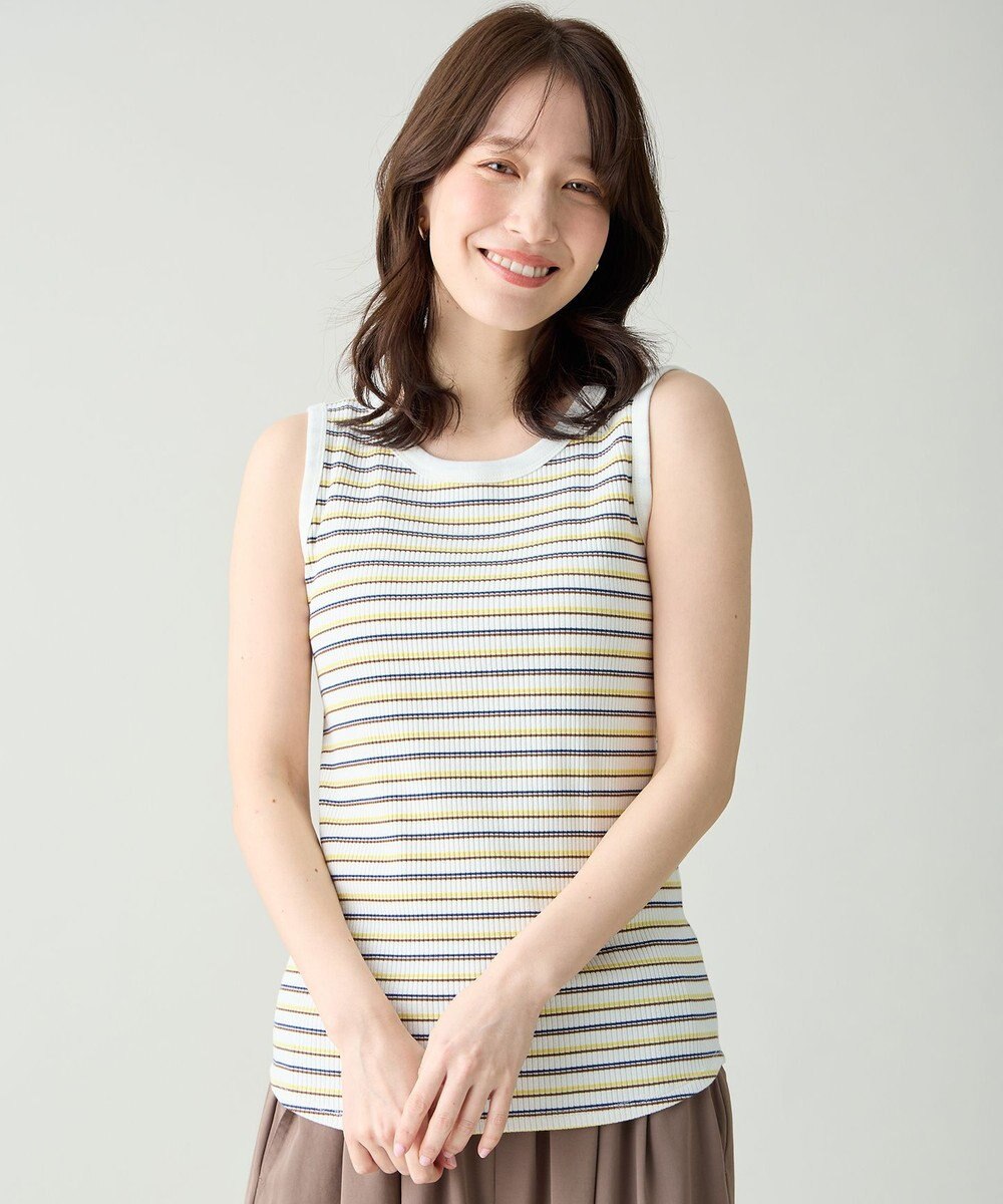 ANY テレコラウンドヘムタンクトップ 