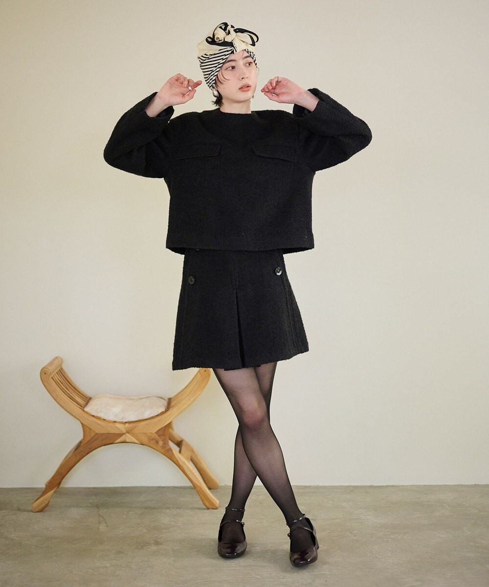 #Newans 【セットアップ可能】ワイドスリーブツイードプルオーバー 