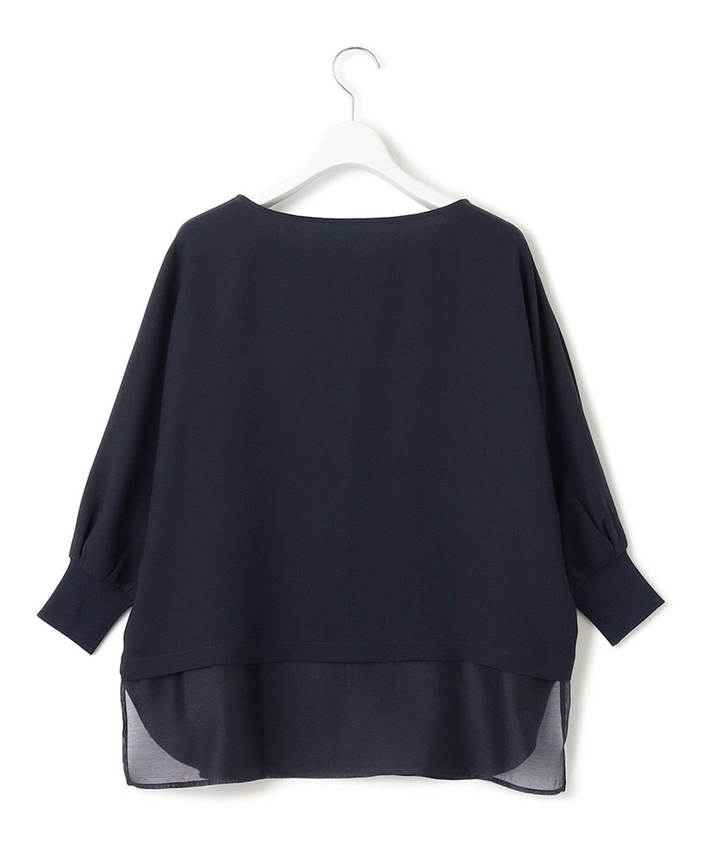 23区 S 【洗える/好評につき新色追加】ストレッチジョーゼットリブコンビ バックデザイン カットソー 