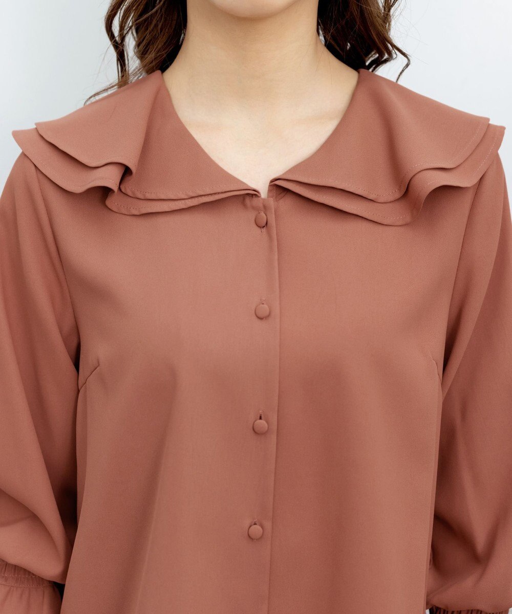 Tiaclasse L 【洗える】フレアカラーブラウス 