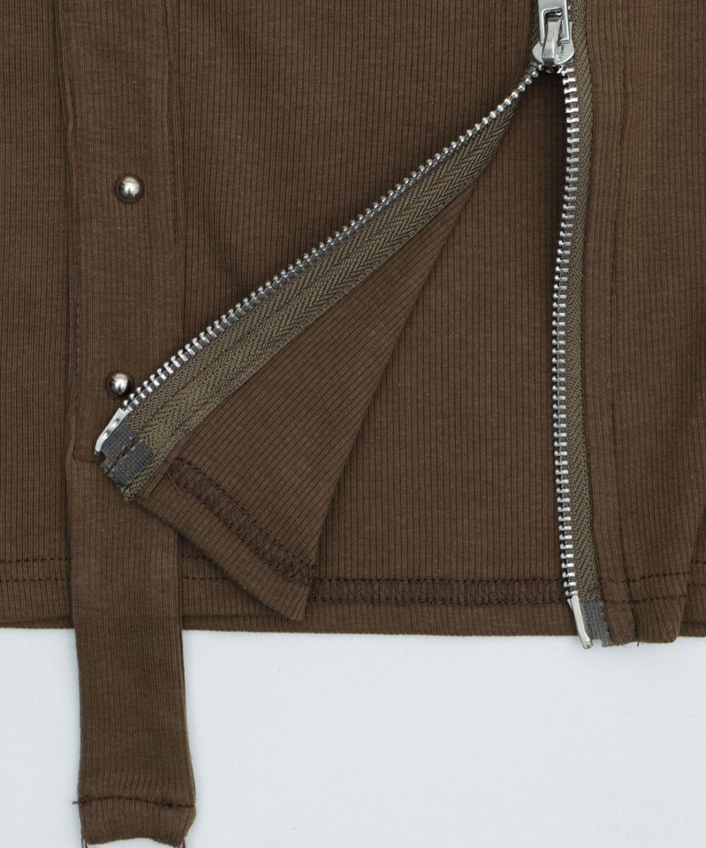 WEGO WジップスタッズクロップドSSトップス 