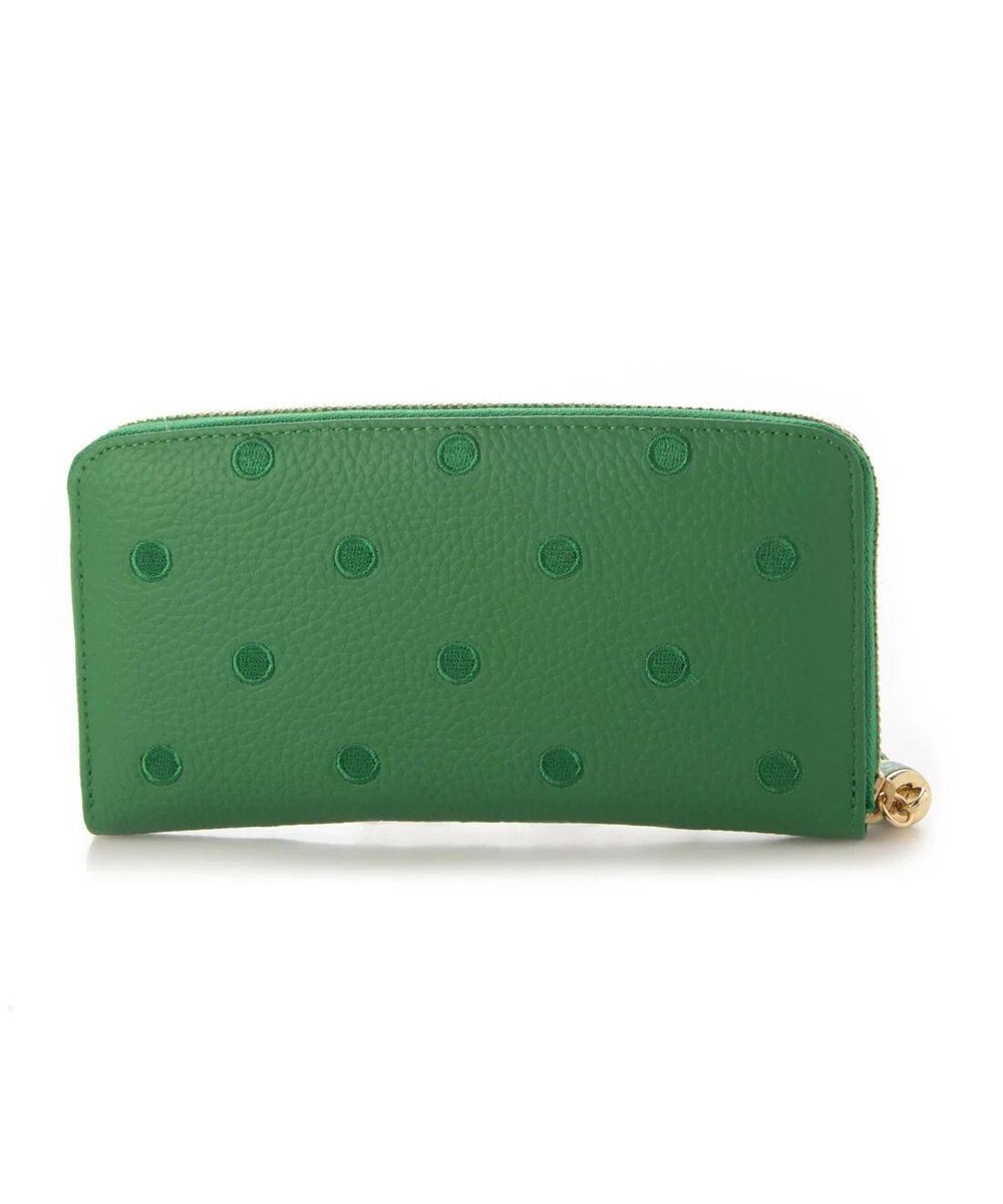 UNBILLION ペルケ perche / 牛革ドット刺繍ラウンド長財布 