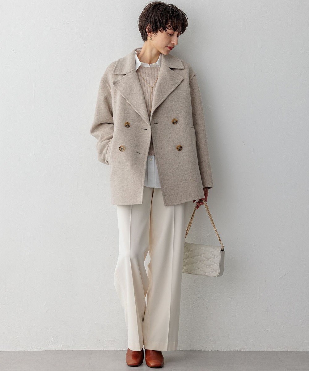 23区 【Oggi2月号掲載/洗える】カシミヤブレンド クロップド ニット 