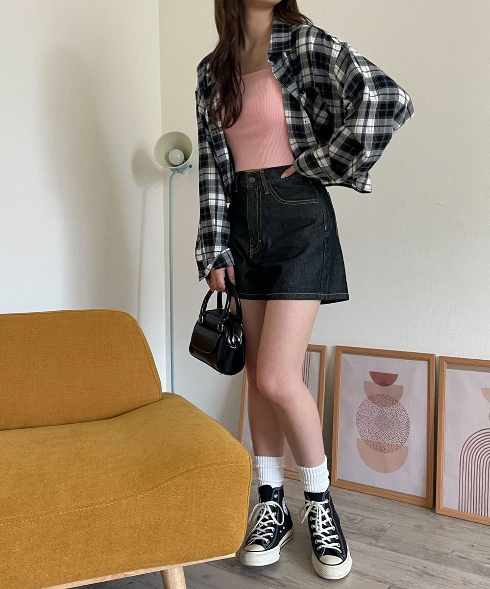 WEGO チェックショートシャツ 