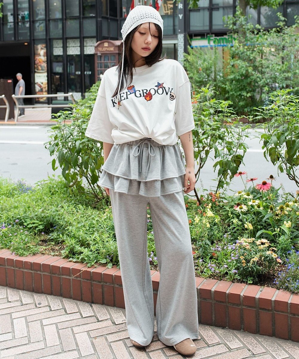 WEGO 【ユニセックス着用ITEM/機能T】接触冷感モチーフ刺繍グラフィックT（SS） 