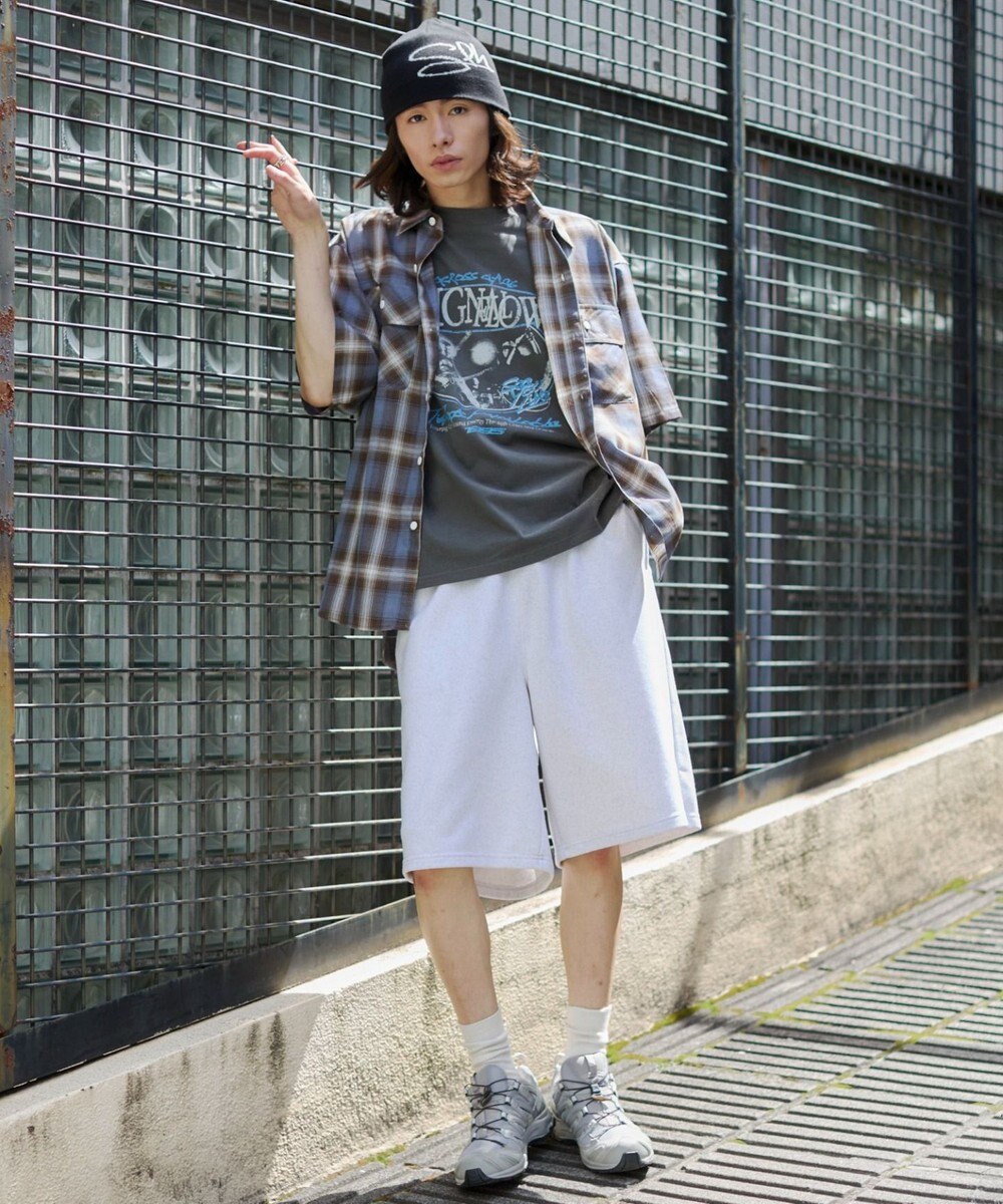 WEGO 【ユニセックス着用ITEM/SMサイズ展開/ウエストゴム】スウェットバギーショーツ 