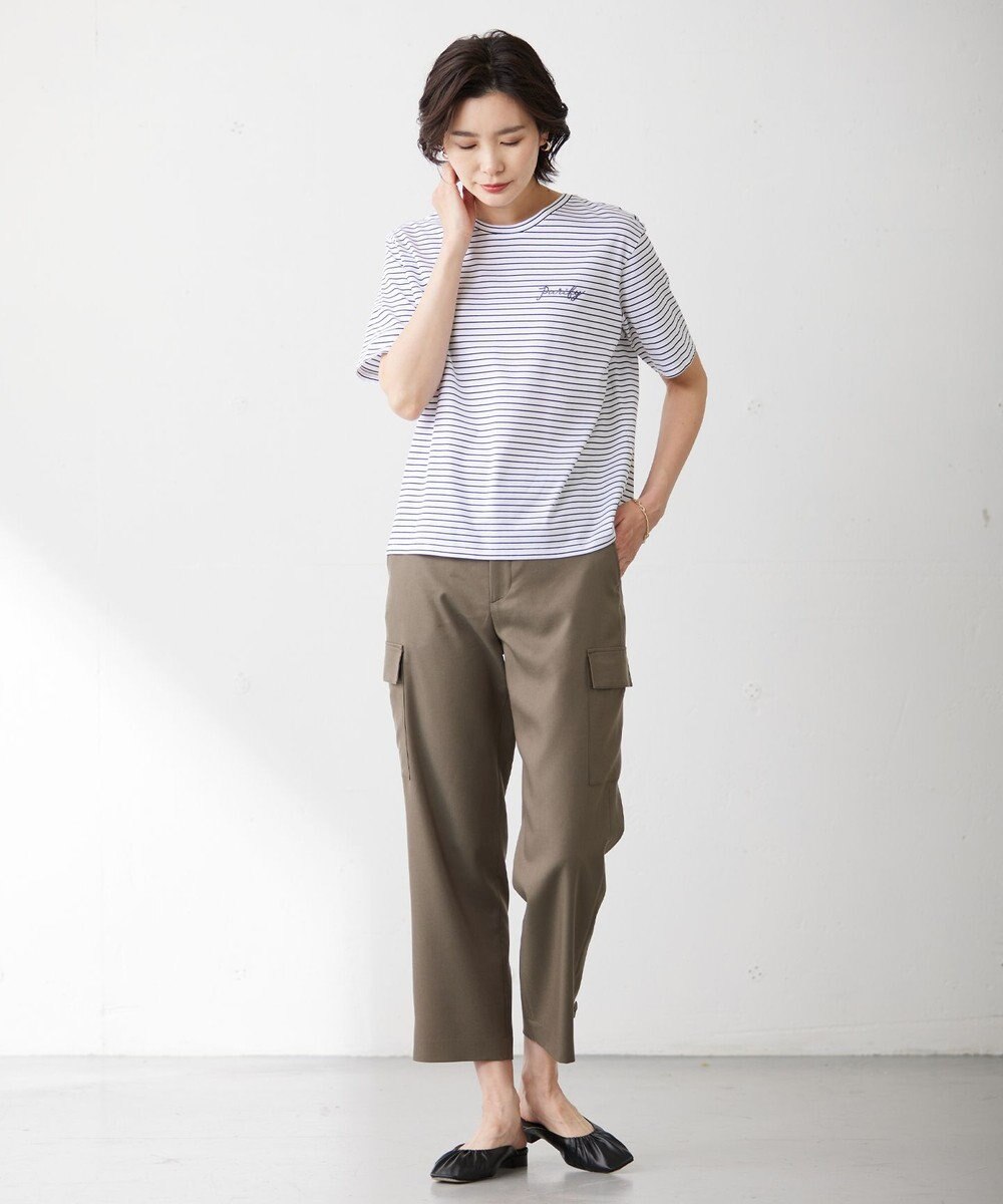 J.PRESS LADIES L 【洗える】ツイルライトストレッチ テーパード カーゴ パンツ 