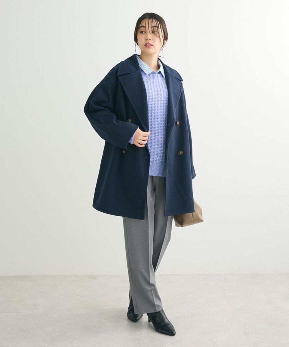 Green Parks イージーケアショート丈ストライプシャツ 