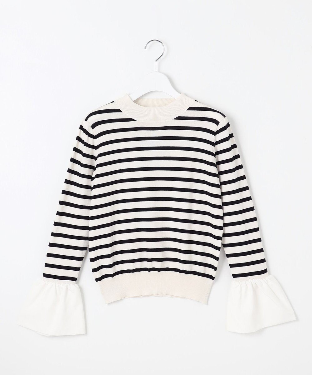 Feroux 【洗える】袖フレアボーダー ニット 