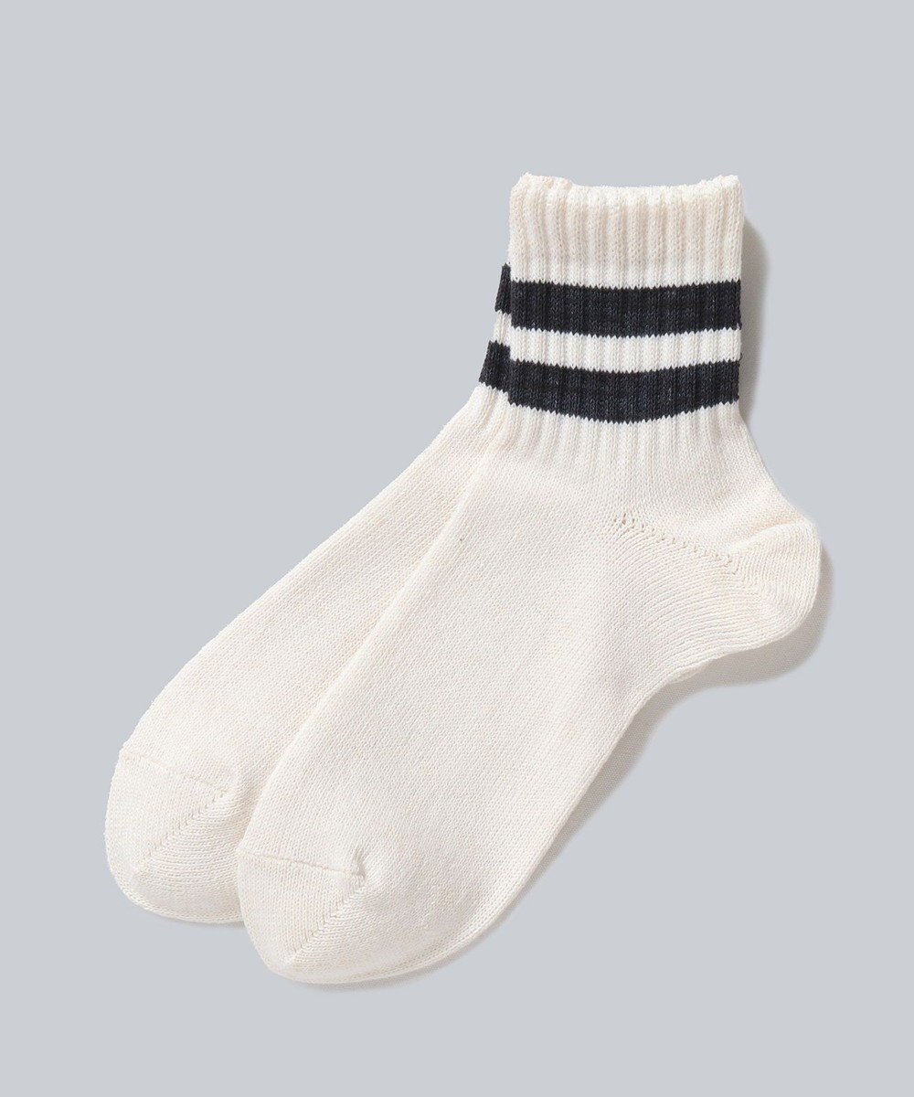 WHITE MAILS 【UNISEX】PAPER STRIPE SHORT ソックス 
