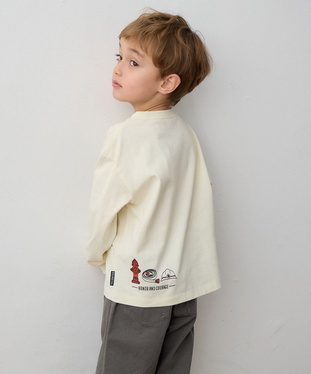 ANY KIDS はたらく車プリント 長袖Tシャツ 