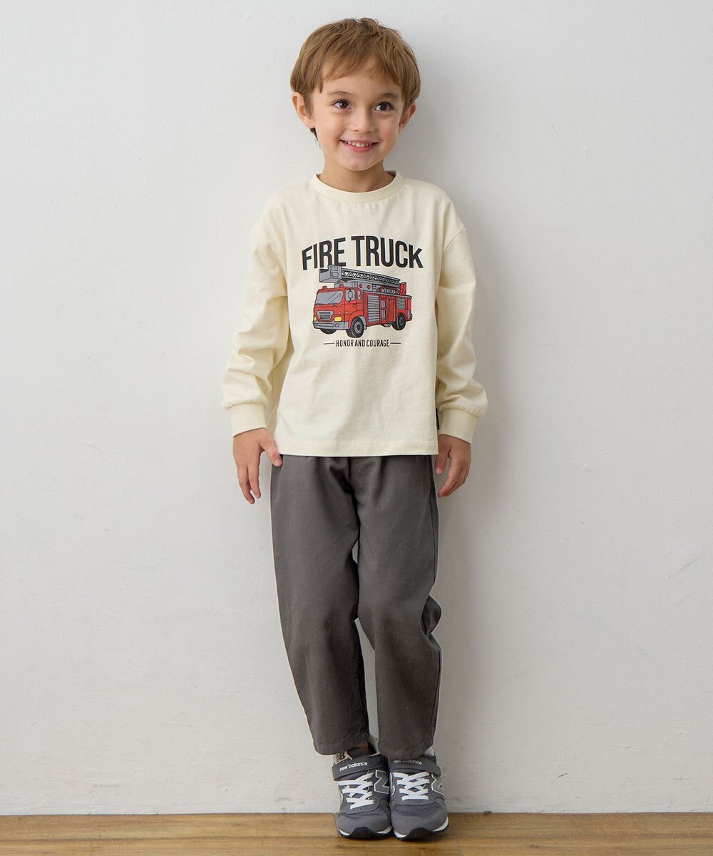 ANY KIDS はたらく車プリント 長袖Tシャツ 