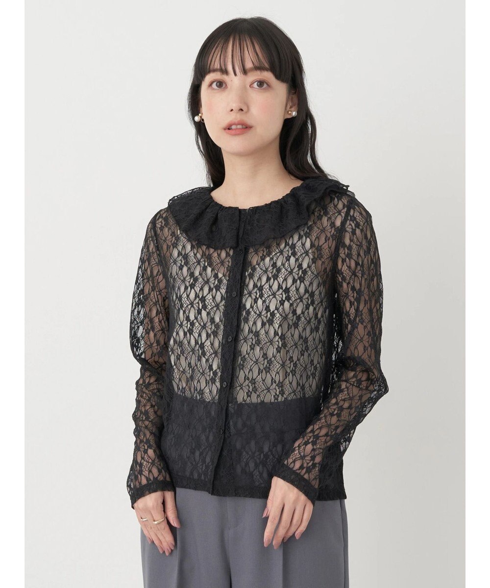 earth music&ecology ポコポコレースブラウス 