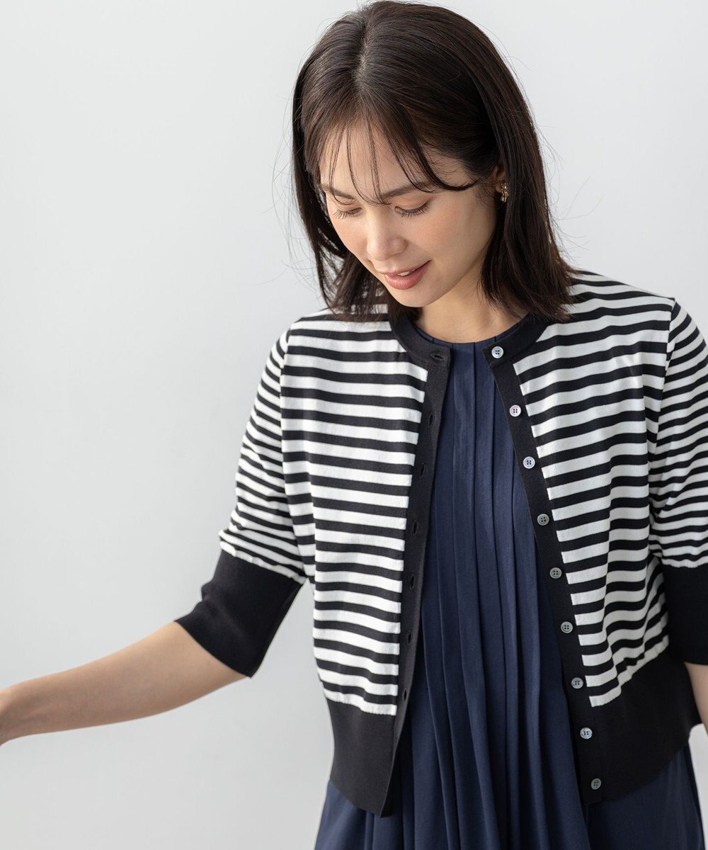 組曲 L ドライタッチ 5分袖カーディガン 