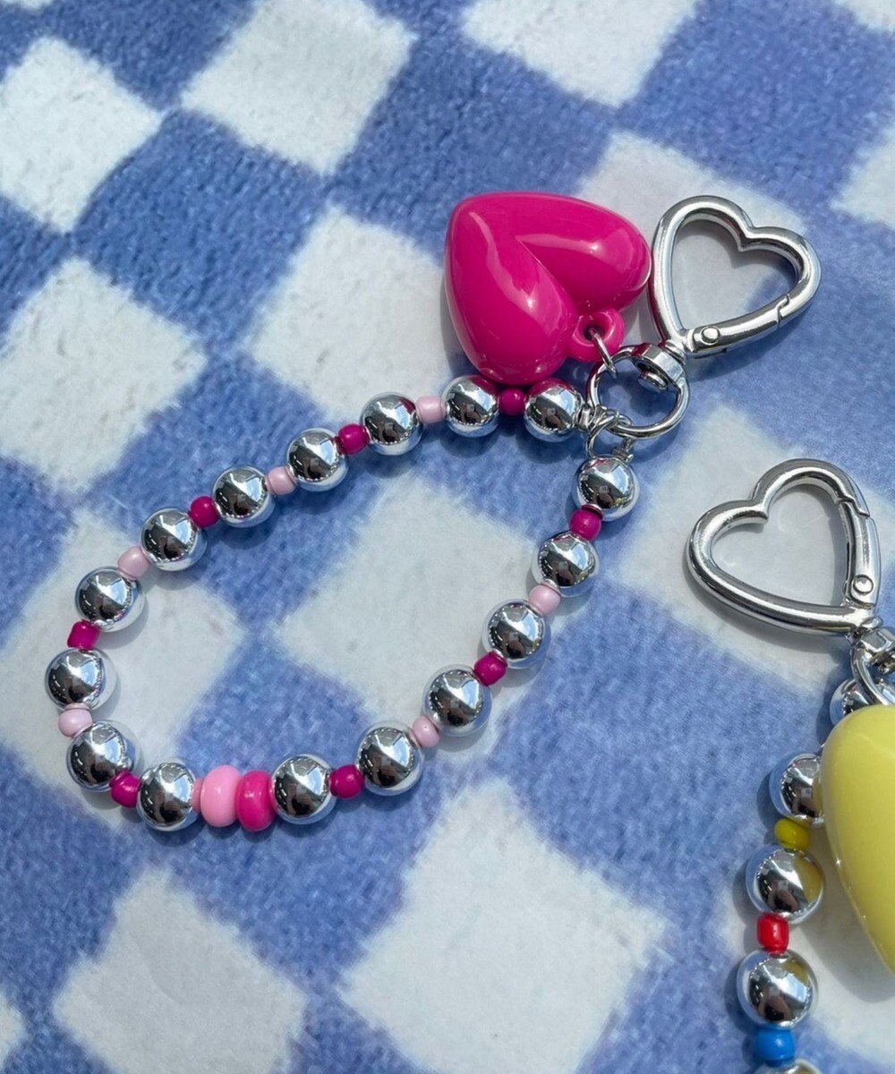 WEGO ハートメタルビーズキーホルダー 